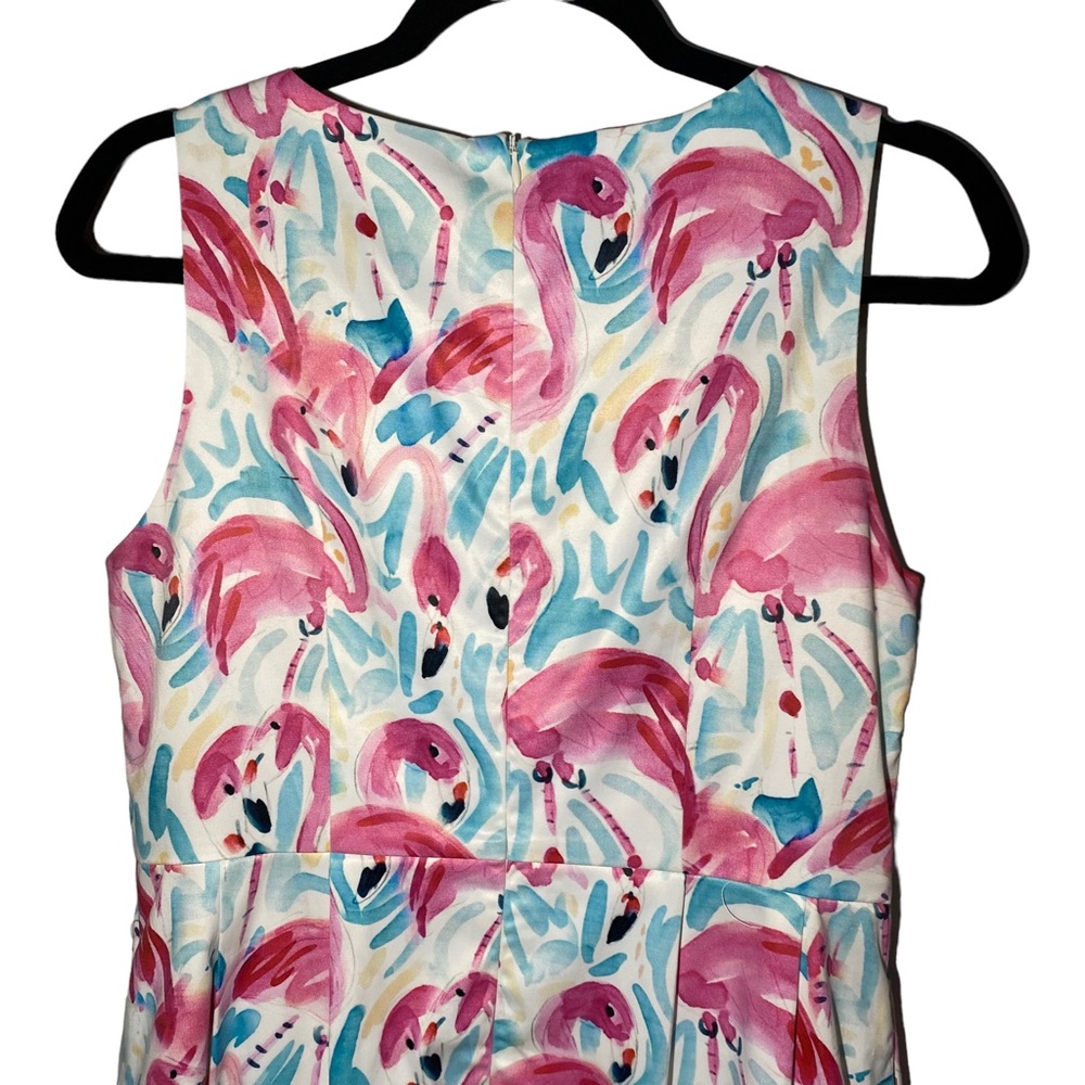 Jade Melody Tam‎ Women's Medium Pink Flamingo Tropical Fit and Flare Dress - Picture 5 of 9
